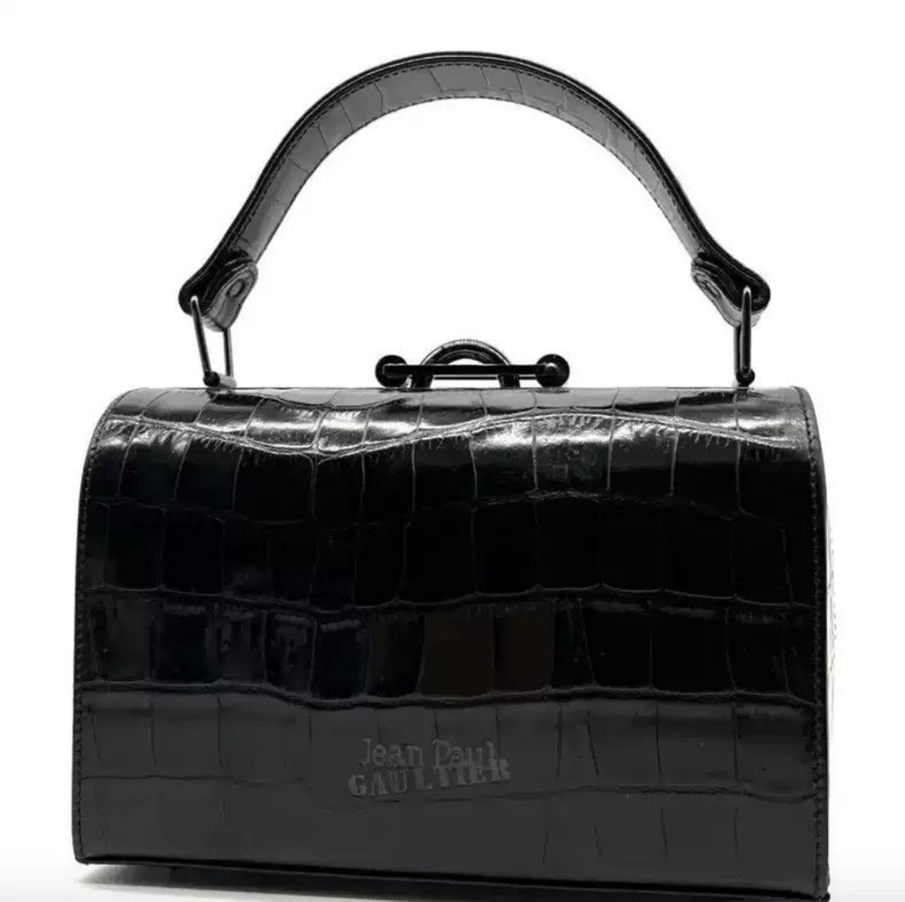 Jean Paul Gaultier Black Embossed Handbag